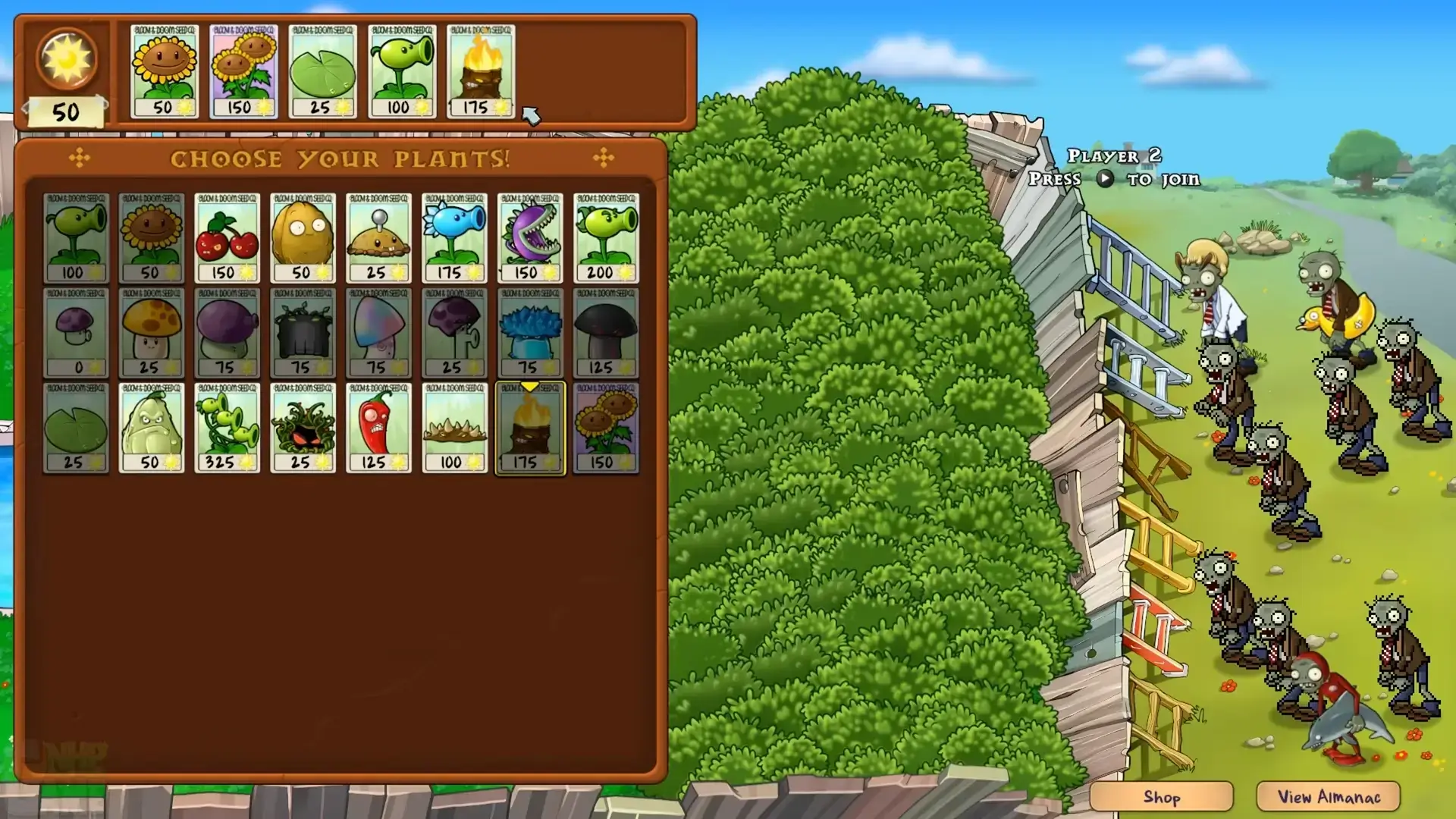 Gameplay di PvZ APK con posizionamento strategico delle piante in modalità tower defense