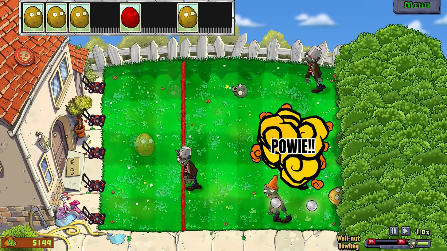 Captura oficial de Wall-nut Bowling en PvZ Replanted